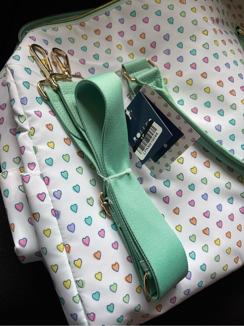 Roller Rabbit x Target Disco Hearts Wave Softside Weekender Duffle Duffel Bag - Picture 9 of 15